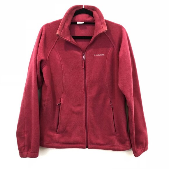 Columbia Womens Pink Full-Zip Fleece Jacket Size M Sweater Warm - Picture 8 of 8